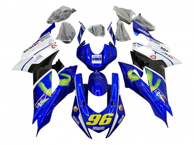 Preisgünstige Yamaha YZF 600 R6 Motorrad Verkleidung 2017-2023 - Weiss Blau Schwarz Grun MoviStar Semakin Didepan