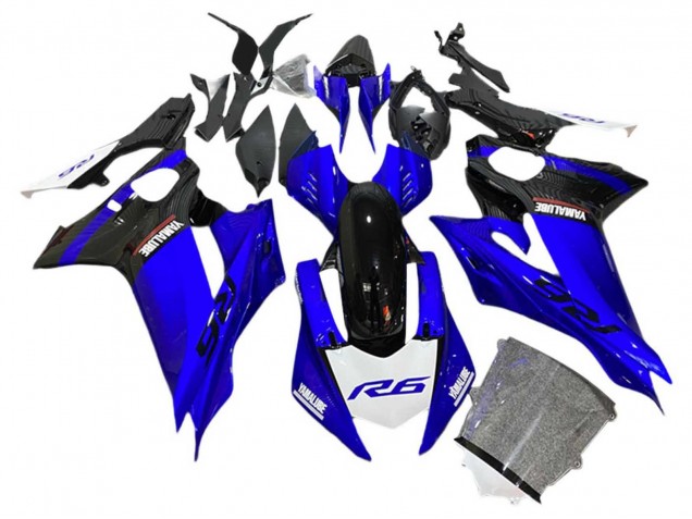 Preisgünstige Yamaha YZF 600 R6 Motorrad Verkleidung 2017-2023 - Blau Schwarz Weiss