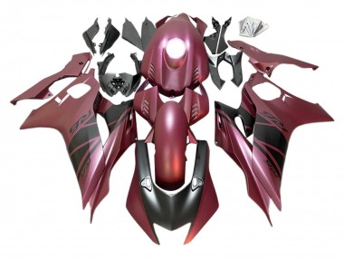 Preisgünstige Yamaha YZF 600 R6 Motorrad Verkleidung 2017-2023 - Kastanienbraun Rot Matt Schwarz