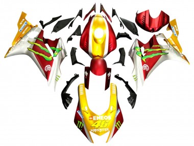 Preisgünstige Yamaha YZF 600 R6 Motorrad Verkleidung 2017-2023 - Gold Rot Grun Monster