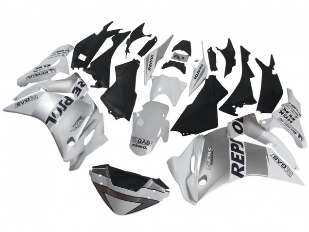 Preisgünstige Honda CBR250RR Motorrad Verkleidung 2011-2015 - Silber Weiss Schwarz Repsol