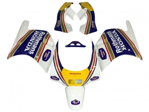 Preisgünstige Honda NSR250R Motorrad Verkleidung 1988-1989 - Weiss Gelb Blau Rothmans