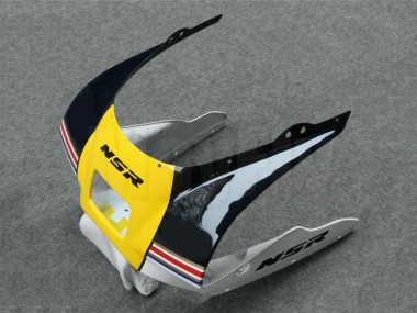 Preisgünstige Honda NSR250R Motorrad Verkleidung 1988-1989 - Weiss Gelb Gold Glanzendes Schwarz
