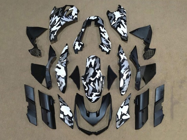 Preisgünstige Kawasaki Z1000 Motorrad Verkleidung 2010-2013 - Schwarz Weiss Camouflage