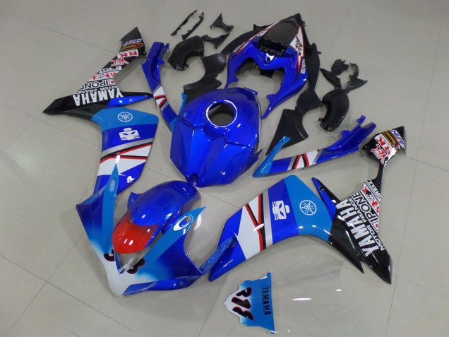 Preisgünstige Yamaha YZF R1 Motorrad Verkleidung 2007-2008 - Blau Weiss Rot Schwarz