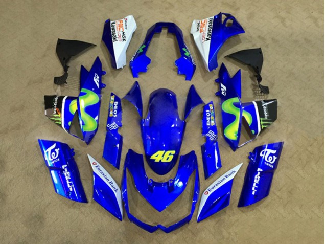 Preisgünstige Kawasaki Z1000 Motorrad Verkleidung 2010-2013 - Weiss Blau Gelb Monster
