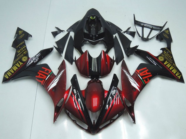 Preisgünstige Yamaha YZF R1 Motorrad Verkleidung 2007-2008 - Kastanienbraun Rot Schwarz Fiat