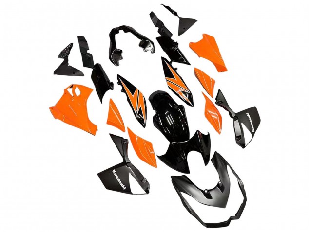 Preisgünstige Kawasaki Z1000 Motorrad Verkleidung 2010-2013 - Orange Glanzendes Schwarz