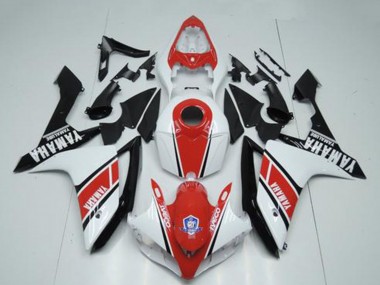 Preisgünstige Yamaha YZF R1 Motorrad Verkleidung 2007-2008 - Weiss Rot Glanzendes Schwarz