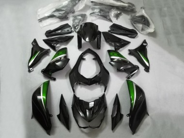 Preisgünstige Kawasaki Z800 Motorrad Verkleidung 2013-2018 - Glanzendes Schwarz Grun Silber