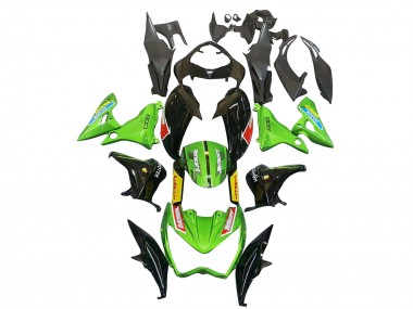 Preisgünstige Kawasaki Z800 Motorrad Verkleidung 2013-2018 - Grun Glanzendes Schwarz Rot Gelb