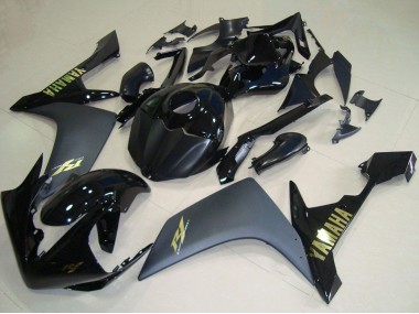 Preisgünstige Yamaha YZF R1 Motorrad Verkleidung 2007-2008 - Glanzendes Schwarz Matt Schwarz Gold