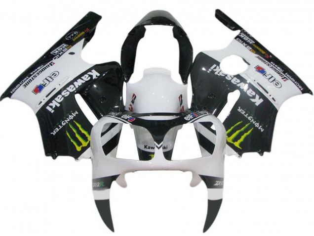 Preisgünstige Kawasaki ZX12R Motorrad Verkleidung 2000-2001 - Weiss Schwarz Gelb Elf Monster