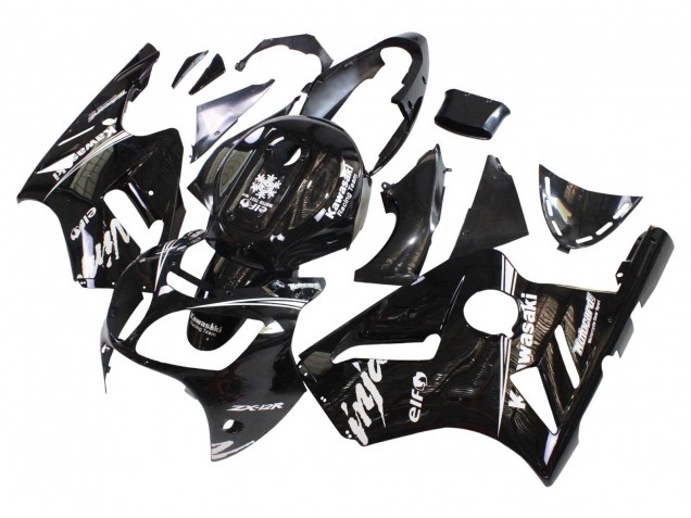 Preisgünstige Kawasaki ZX12R Motorrad Verkleidung 2000-2001 - Glanzendes Schwarz Weiss Elf Schnee
