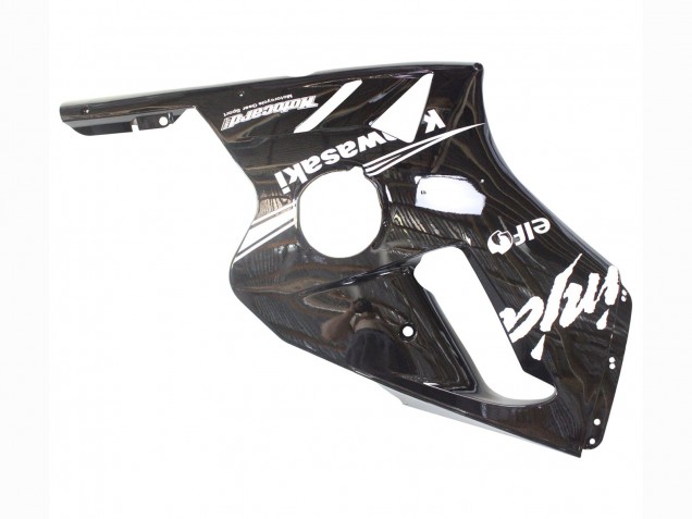 Preisgünstige Kawasaki ZX12R Motorrad Verkleidung 2000-2001 - Glanzendes Schwarz Weiss Elf Schnee
