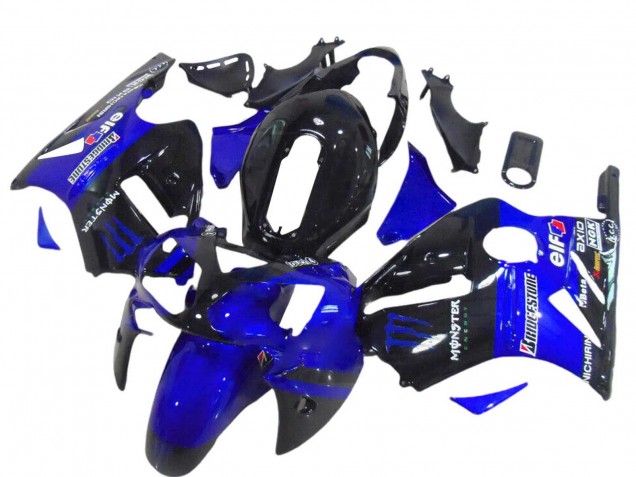 Preisgünstige Kawasaki ZX12R Motorrad Verkleidung 2000-2001 - Glanzendes Schwarz Blau Monster