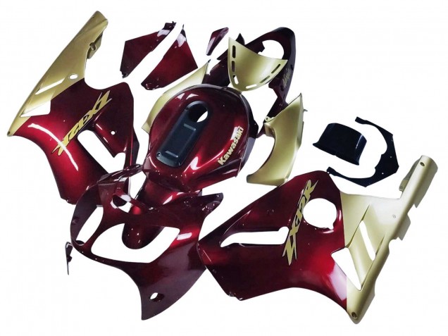 Preisgünstige Kawasaki ZX12R Motorrad Verkleidung 2000-2001 - Rot Gold