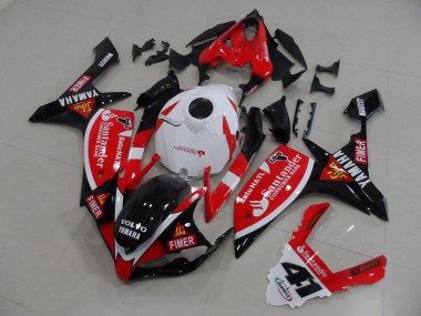 Preisgünstige Yamaha YZF R1 Motorrad Verkleidung 2007-2008 - Rot Weiss Schwarz Volvo Fimer Santunder
