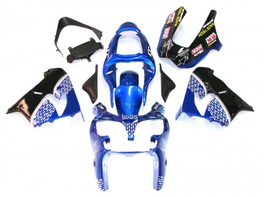 Preisgünstige Kawasaki ZX9R Motorrad Verkleidung 2000-2001 - Blau Weiss Schwarz