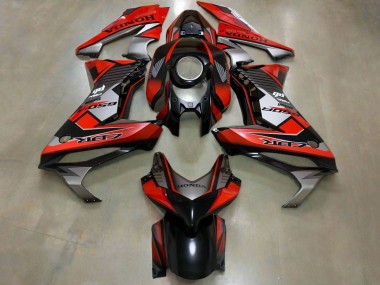Preisgünstige Honda CBR650R Motorrad Verkleidung 2021-2023 - Rot Silber Glanzendes Schwarz