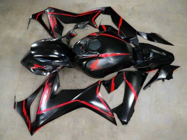 Preisgünstige Honda CBR650R Motorrad Verkleidung 2021-2023 - Glanzendes Schwarz Rot Streifen