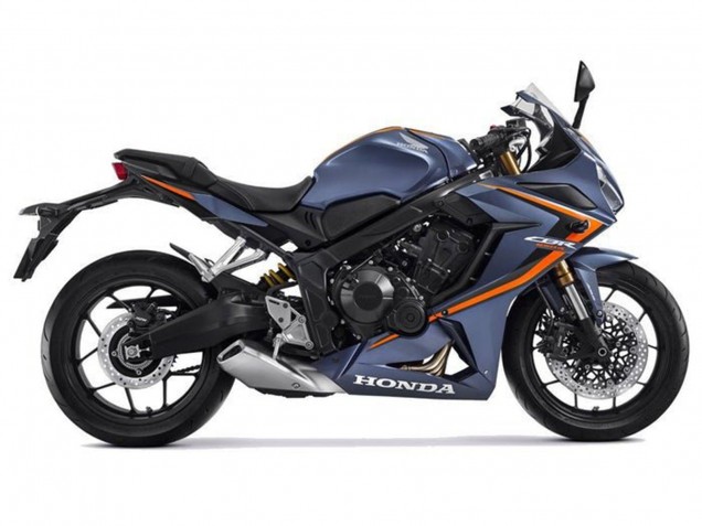 Preisgünstige Honda CBR650R Motorrad Verkleidung 2021-2023 - Matt Dunkel Blau Orange Schwarz