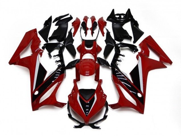 Preisgünstige Honda CBR650R Motorrad Verkleidung 2021-2023 - Kastanienbraun Rot Glanzendes Schwarz
