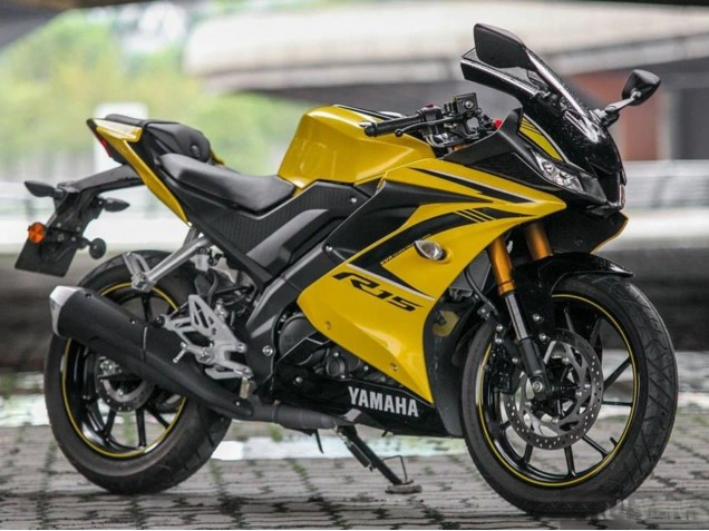 Preisgünstige Yamaha YZF R15 Motorrad Verkleidung 2018-2024 - Gelb Schwarz
