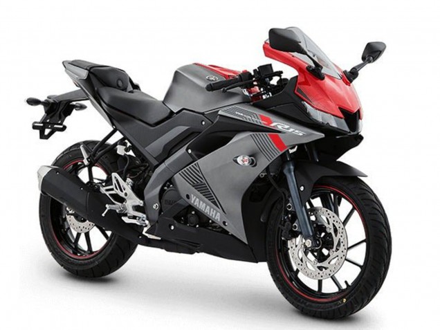 Preisgünstige Yamaha YZF R15 Motorrad Verkleidung 2018-2024 - Matt Grau Rot