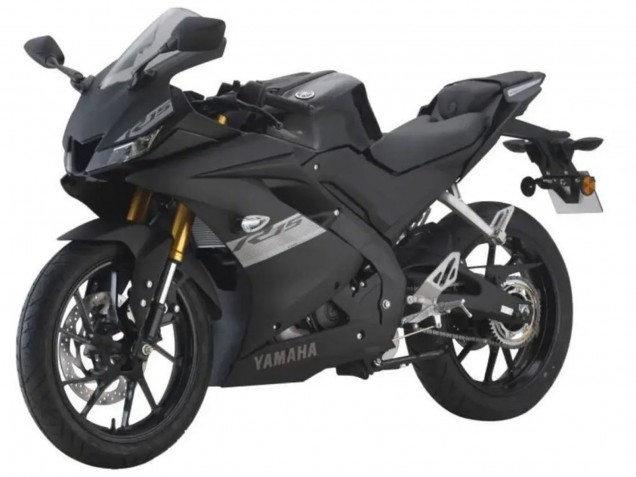 Preisgünstige Yamaha YZF R15 Motorrad Verkleidung 2018-2024 - Matt Schwarz Silber