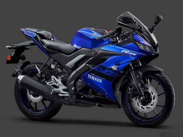Preisgünstige Yamaha YZF R15 Motorrad Verkleidung 2018-2024 - Blau Schwarz Weiss