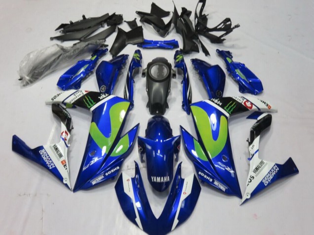 Preisgünstige Yamaha YZF R3/R25 Motorrad Verkleidung 2015-2018 - Blau Weiss Schwarz Grun Monster