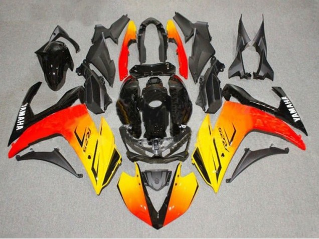 Preisgünstige Yamaha YZF R3/R25 Motorrad Verkleidung 2015-2018 - Gelb Rot Schwarz