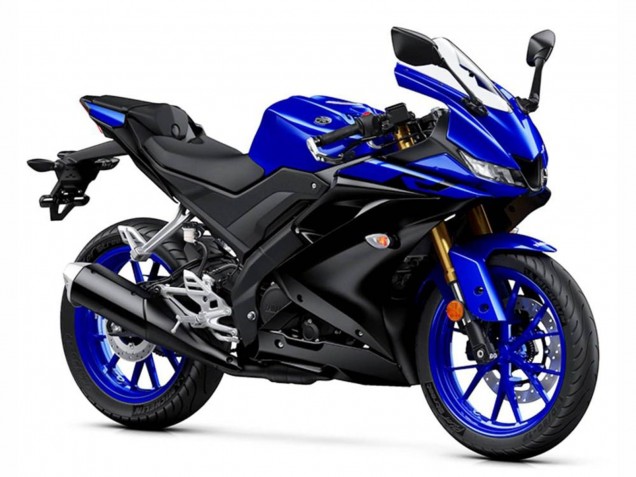 Preisgünstige Yamaha YZF R125 Motorrad Verkleidung 2019-2024 - Blau Matt Schwarz