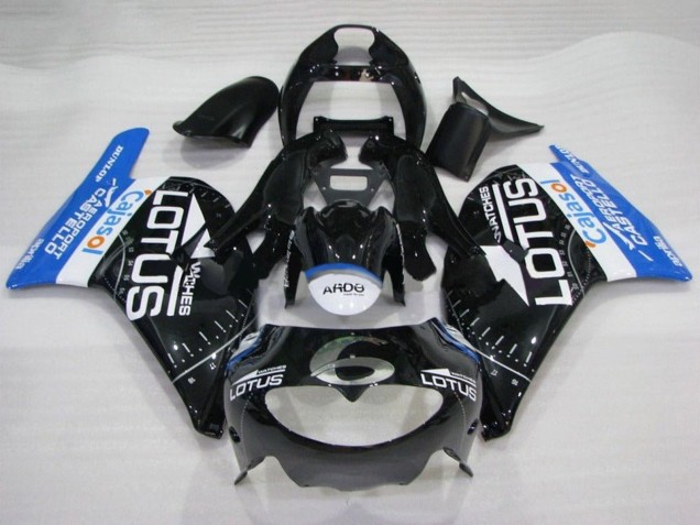 Preisgünstige Aprilia RS250 Motorrad Verkleidung 1995-1997 - Glanzendes Schwarz Weiss Blau Lotus