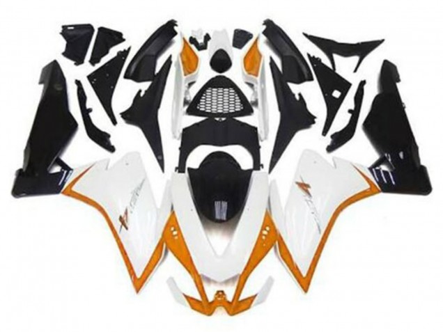 Preisgünstige Aprilia RSV4 1000 Motorrad Verkleidung 2009-2015 - Weiss Orange Schwarz