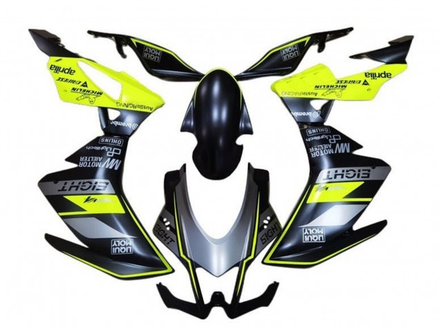 Preisgünstige Aprilia RSV4 1000 Motorrad Verkleidung 2009-2015 - Matt Schwarz Grau Grun