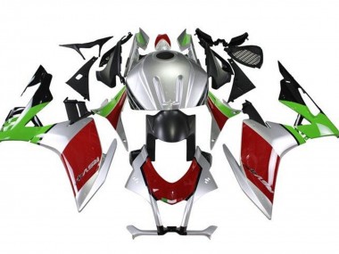 Preisgünstige Aprilia RSV4 1000 Motorrad Verkleidung 2009-2015 - Silber Schwarz Rot Grun