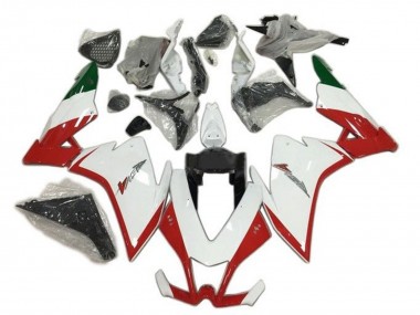 Preisgünstige Aprilia RSV4 1000 Motorrad Verkleidung 2009-2015 - Rot Weiss Grun