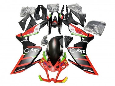 Preisgünstige Aprilia RSV4 1000 Motorrad Verkleidung 2009-2015 - Matt Schwarz Rot Grun Weiss