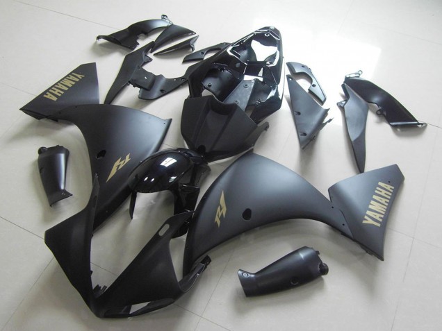 Preisgünstige Yamaha YZF R1 Motorrad Verkleidung 2009-2011 - Glanzendes Schwarz Matt Schwarz Gold Aufkleber