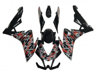 Preisgünstige Aprilia RSV4 1000 Motorrad Verkleidung 2009-2015 - Schwarz Grau Rot Camouflage