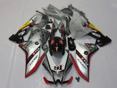 Preisgünstige Aprilia RSV4 1000 Motorrad Verkleidung 2009-2015 - Silber Rot Schwarz Gelb