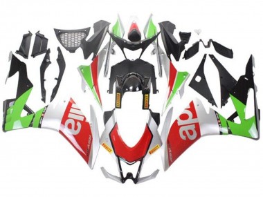 Preisgünstige Aprilia RSV4 1000 Motorrad Verkleidung 2016-2020 - Silber Rot Schwarz Grun