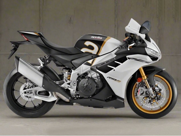 Preisgünstige Aprilia RSV4 1100 Motorrad Verkleidung 2021-2024 - Weiss Schwarz Gold