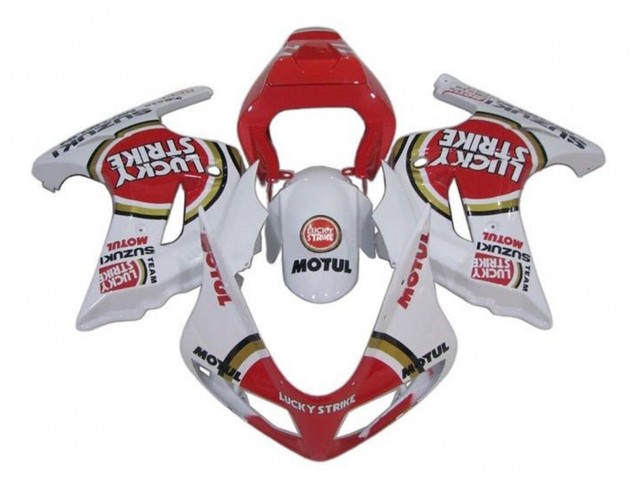 Preisgünstige Suzuki SV650 Motorrad Verkleidung 2003-2013 - Weiss Rot Lucky Strike