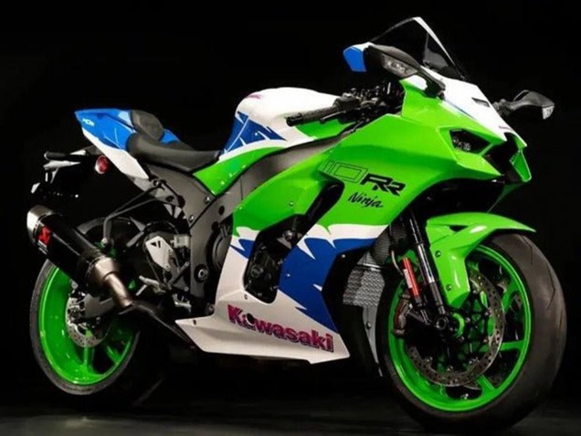 Preisgünstige Kawasaki ZX10R Motorrad Verkleidung 2021-2025 - Grun Weiss Blau Rot