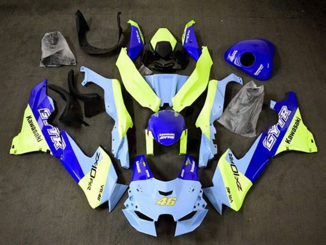 Preisgünstige Kawasaki ZX10R Motorrad Verkleidung 2021-2025 - Blau Gelb GYTR 46