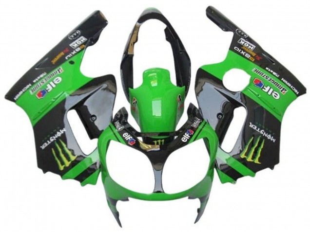 Preisgünstige Kawasaki ZX12R Motorrad Verkleidung 2000-2001 - Grun Schwarz Gelb Elf Monster