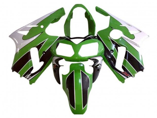 Preisgünstige Kawasaki ZX12R Motorrad Verkleidung 2000-2001 - Weiss Grun Schwarz Streifen